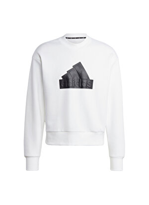 adidas Beyaz Erkek Kapüşon Yaka Regular Fit Sweatshirt IC3741-M FI BOS CRW        WHI