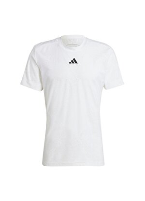 adidas Beyaz Erkek Yuvarlak Yaka Regular Fit T-Shirt IK7107-FLFT TEE PRO        WHI