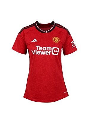 adidas Kırmızı Kadın Yuvarlak Yaka Regular Fit T-Shirt IP1735-MUFC H JSY W        TMC  