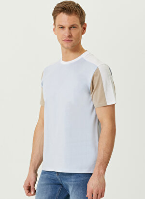 Network Bisiklet Yaka Mavi - Beyaz Erkek T-Shirt 1085928