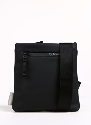 Calvin Klein Siyah Erkek 20x22x3 cm Postacı Çantası RUBBERIZED CONV FLATPACK S