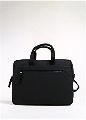 Calvin Klein Siyah Erkek 36x29x6 cm Laptop Çantası RUBBERIZED SLIM CONV LAPTOP BAG