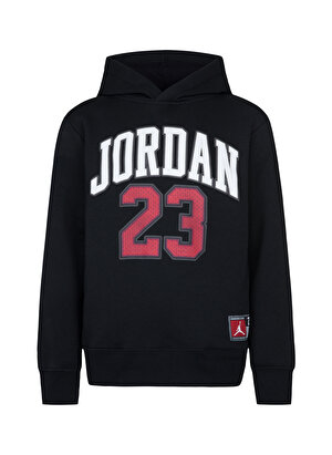 Nike Çocuk Siyah Kapüşonlu Baskılı Sweatshirt 95C479-023 JDB JORDAN HBR FLC PO HO 