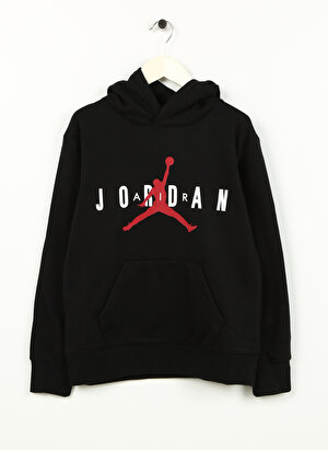 Nike Çocuk Siyah Kapüşonlu Baskılı Sweatshirt 95B910-023 JDB JUMPMAN SUSTAINABLE 