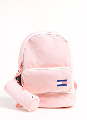 Tommy Hilfiger Pembe Kız Çocuk 1x1x1 cm Sırt Çantası BIG FLAG BACKPACK SET 