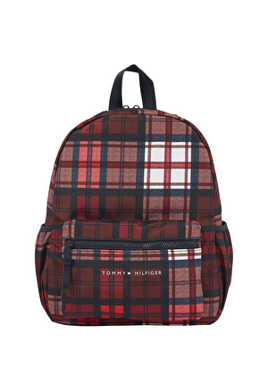 Tommy Hilfiger Kırmızı Kız Çocuk 1x1x1 cm Sırt Çantası TH ESSENTIAL CHECK BACKPACK 