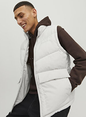 Jack & Jones Krem Erkek Yelek 12238853_JORVESTERBRO BODYWARMER SN