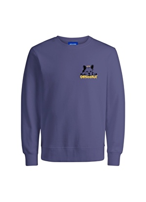 Jack & Jones Yuvarlak Yaka Mor Erkek Sweatshırt 12248906_JORDOG SWEAT CREW NECK FST