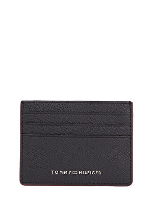 Tommy Hilfiger Siyah Erkek Kartlık TH STRUC LEATHER CC HOLDER