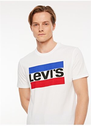 Levis Bisiklet Yaka Baskılı Beyaz Erkek T-Shirt 16960-1097_BLRMT GRAPHIC CRWNK T 1