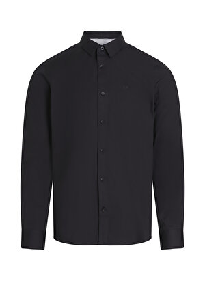 Calvin Klein Slim Fit Düğmeli Yaka Siyah Erkek Gömlek K10K110856BEH