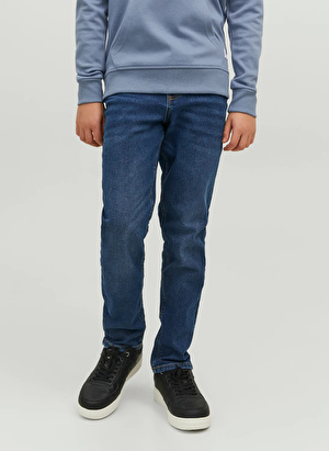 Jack & Jones Açık Mavi Erkek Çocuk Boru Paça Uzun Düz Denim Pantolon JJIGLENN JJIORIGINAL MF 070 NOOS JN   