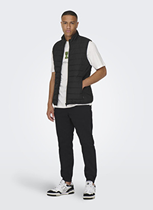 Only & Sons Siyah Erkek Yelek ONSBRON QUILT VEST OTW VD