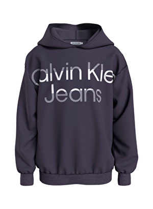 Calvin Klein Baskılı Erkek Çocuk Mor Sweatshırt IB0IB01693VGS