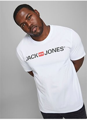Jack & Jones O Yaka Baskılı Beyaz Erkek T-Shirt JJECORP LOGO TEE SS CREW NECK NOOS
