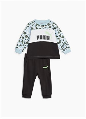 Puma Siyah Erkek Çocuk Fermuarlı Uzun Kollu Lastikli Düz Eşofman Takımı 67636801 ESS MIX MTCH Infants Jogge  