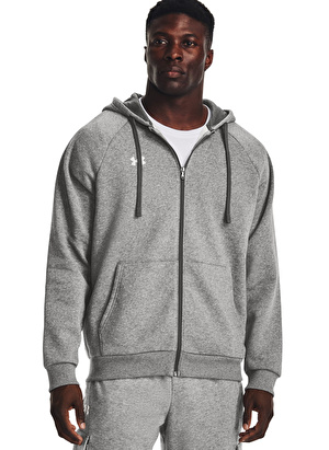 Under Armour Gri Erkek Sweatshirt 1379767-025 UA Rival Fleece FZ Hood  