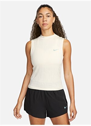 Nike Beyaz Kadın Yuvarlak Yaka Regular Fit Atlet FB7630-110 W NK RUN DVN ENG TANK