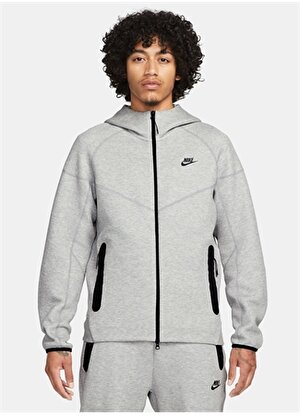 Nike Siyah - Gri - Gümüş Erkek Sweatshirt FB7921-063 M NK TCH FLC FZ WR HOODI  