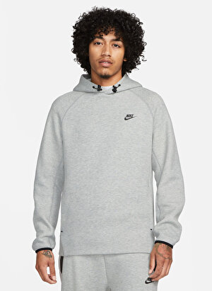 Nike Siyah - Gri - Gümüş Erkek Sweatshirt FB8016-063 M NK TCH FLC PO HOODIE  