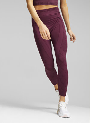 Puma Bordo Kadın Slim Fit Tayt 67309422 EVOKNIT 7/8 Tights   