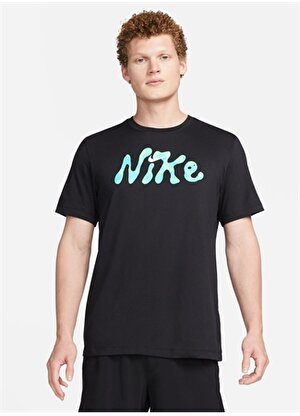 Nike Siyah - Gri - Gümüş Erkek Yuvarlak Yaka Regular Fit T-Shirt FJ2367-010 M NK DF TEE DYE 1
