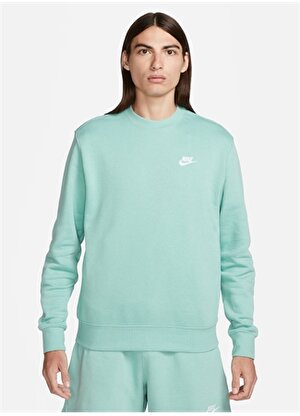 Nike Yeşil Erkek Yuvarlak Yaka Regular Fit Uzun Kollu T-Shirt BV2662-309 M NSW CLUB CRW BB