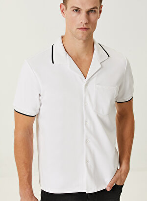 Network Slim Fit Gömlek Yaka Beyaz Erkek Gömlek 1089440