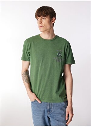 Mavi Yeşil Erkek T-Shirt M0610812-71838_BİSİKLET YAKA TİŞÖRT