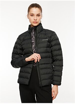Skechers Siyah Kadın Regular Fit Ceket Pop Up Detailed Padded Jacket 