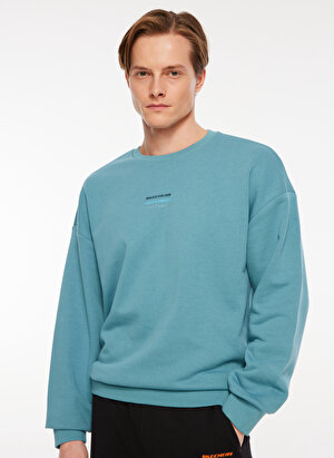 Skechers Petrol Erkek Bisiklet Yaka Sweatshirt 405M Essential Crew Neck  