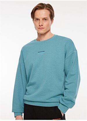 Skechers Petrol Erkek Bisiklet Yaka Sweatshirt 405M Essential Crew Neck  