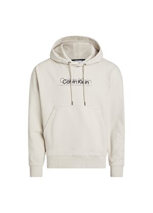 Calvin Klein Kapüşon Yaka Bej Erkek Sweatshırt K10K111815ACE
