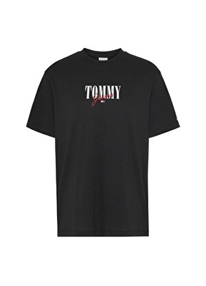 Tommy Jeans Bisiklet Yaka Baskılı Siyah Kadın T-Shirt DW0DW16441BDS