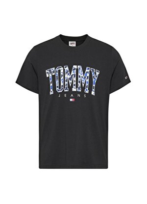 Tommy Jeans Bisiklet Yaka Baskılı Siyah Erkek T-Shirt DM0DM17726BDS