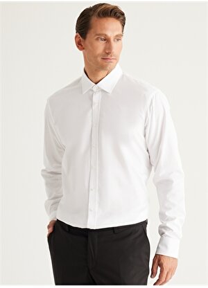 Altınyıldız Classics Comfort Fit Klasik Yaka Beyaz Erkek Gömlek 4C2024100021