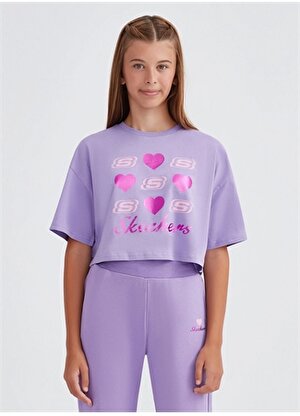 Skechers Lila Kız Çocuk Yuvarlak Yaka Kısa Kollu T-Shirt SK232004-505