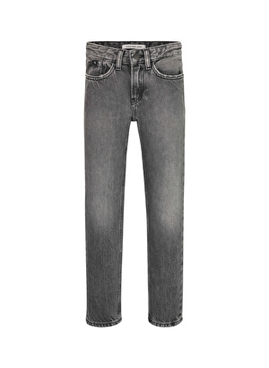 Calvin Klein Gri Erkek Çocuk Uzun Düz Denim Pantolon IB0IB017771BY    