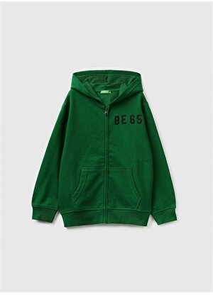 Benetton Koyu Yeşil Erkek Çocuk Sweatshirt 3J68C502J