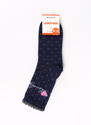 Cozzy Socks Lacivert Kız Çocuk Soket Çorap COZZY-LOVE-LCV