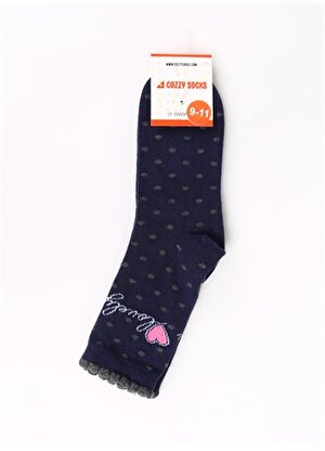 Cozzy Socks Lacivert Kız Çocuk Soket Çorap COZZY-LOVE-LCV
