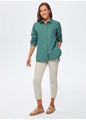 Faik Sönmez Gömlek Yaka Yeşil Kadın Tunik U67618