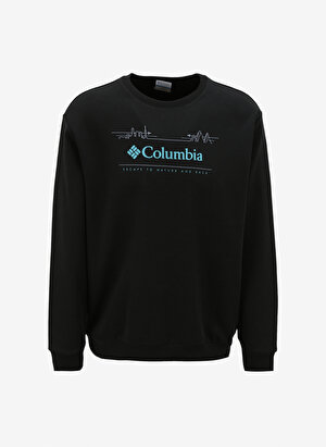 Columbia Siyah Erkek O Yaka Baskılı Sweatshirt CS0329010_CS0329
