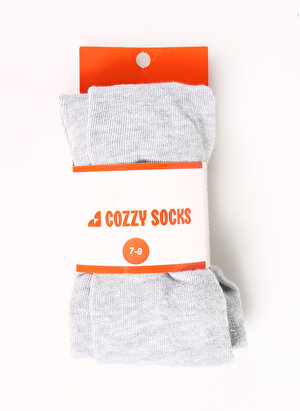Cozzy Socks Gri Kız Çocuk Külotlu Çorap Şerit Desen-Külotlu