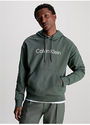 Calvin Klein Kapüşon Yaka Yeşil Erkek Sweatshırt K10K111345LLP