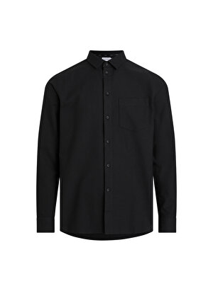 Calvin Klein Slim Fit Düğmeli Yaka Siyah Erkek Gömlek K10K112155BEH