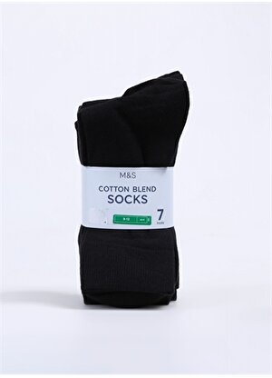 Marks & Spencer Siyah Erkek 7'li Regular Fit Çorap Seti 820