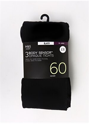 Marks & Spencer Siyah Kadın 3'lü Body Sensor 60 Denye Külotlu Çorap Seti 2209