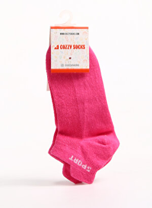 Cozzy Socks Kırmızı Kız Çocuk Patik Çorap COZZY Sport Kafesli-Düz Renk Kırmzı