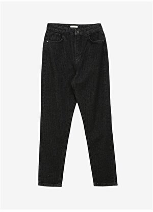 Pierre Cardin Yüksek Bel Boru Paça Mom Fit Siyah Kadın Denim Pantolon BARNE-P-BLACK